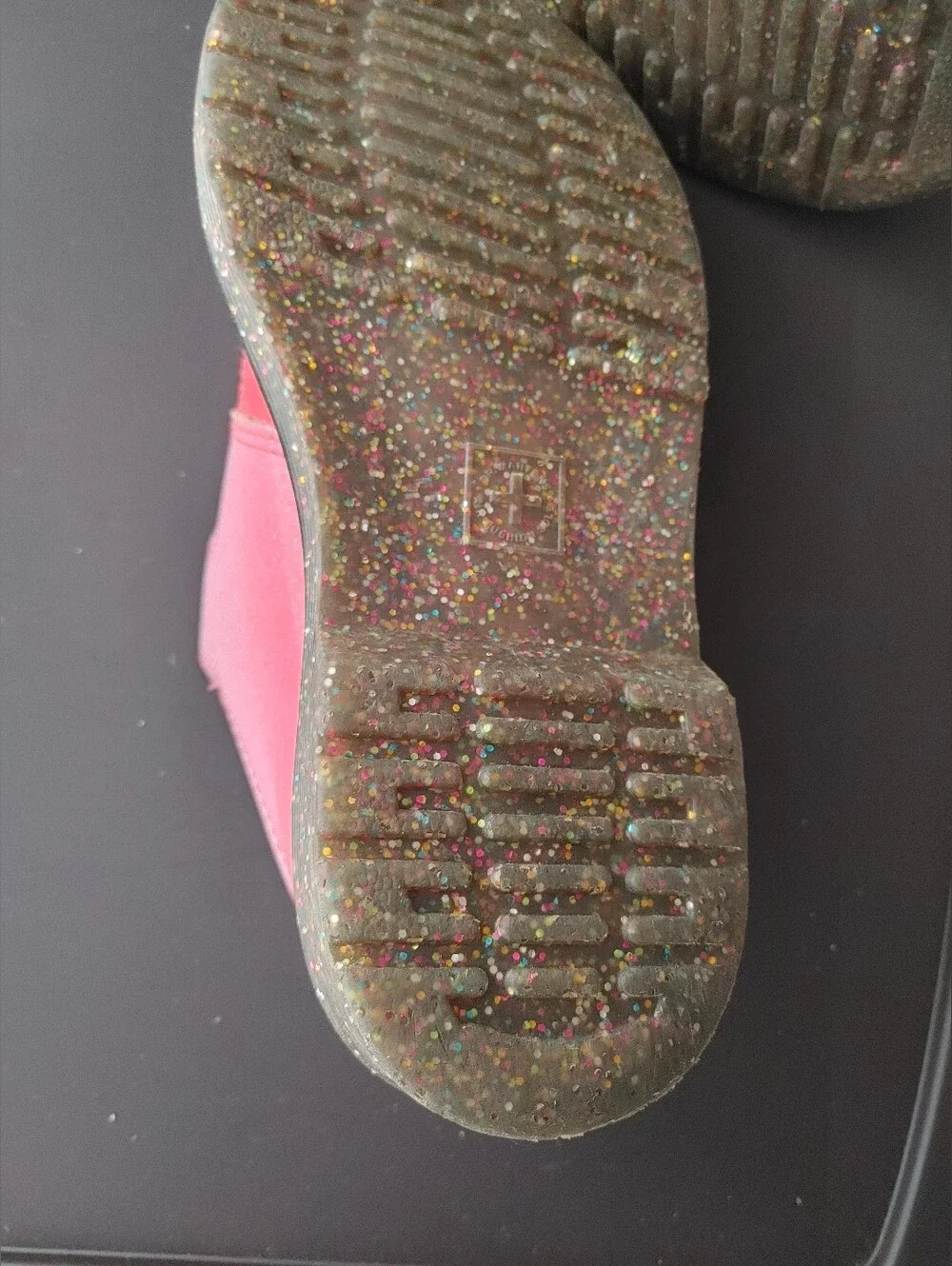 Dr. Martens Mary Jane Junior 8065 Pink Gradient Glitter Leather Mary Jane Shoe